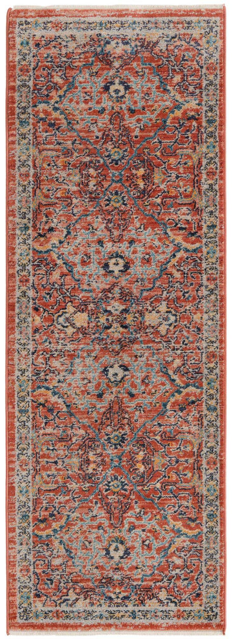 Brick Red 2' x 5' 11 Lola Runner Area Rug Polypropylene With Jute Backing Traditional Pattern Easy Clean Carpet for Home Interior Design for Sale at Rug Engine