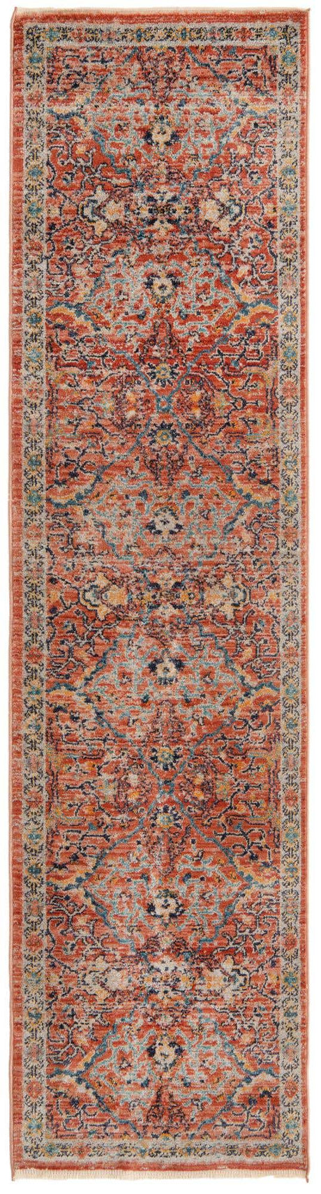 Brick Red 2' x 8' Lola Runner Area Rug Polypropylene With Jute Backing Traditional Pattern Easy Clean Carpet for Home Interior Design for Sale at Rug Engine