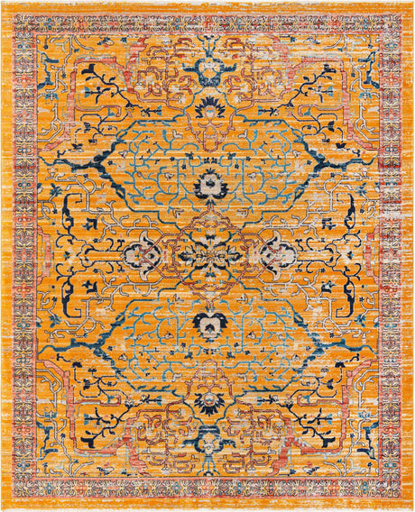 Yellow 7' 10 x 10' 2 Lola Rectangle Area Rug Polypropylene With Jute Backing Traditional Pattern Easy Clean Carpet for Home Interior Design for Sale at Rug Engine