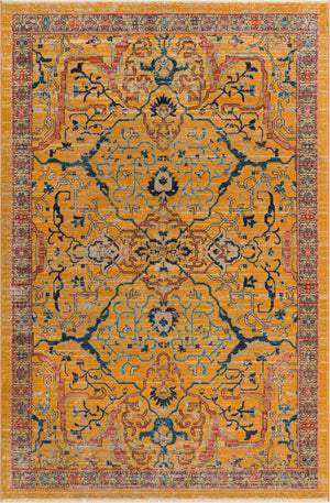 Yellow 6' x 9' 2 Lola Rectangle Area Rug Polypropylene With Jute Backing Traditional Pattern Easy Clean Carpet for Home Interior Design for Sale at Rug Engine