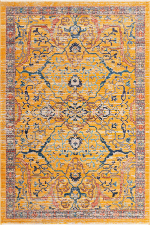 Yellow 5' 3 x 8' Lola Rectangle Area Rug Polypropylene With Jute Backing Traditional Pattern Easy Clean Carpet for Home Interior Design for Sale at Rug Engine