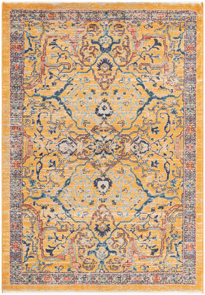 Yellow 3' 11 x 5' 11 Lola Rectangle Area Rug Polypropylene With Jute Backing Traditional Pattern Easy Clean Carpet for Home Interior Design for Sale at Rug Engine