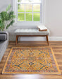 Yellow 6' 1 x 6' 1 Lola Square Area Rug Polypropylene With Jute Backing Traditional Pattern Easy Clean Carpet for Home Interior Design for Sale at Rug Engine