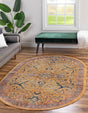 Yellow 5' 3 x 8' Lola Oval Area Rug Polypropylene With Jute Backing Traditional Pattern Easy Clean Carpet for Home Interior Design for Sale at Rug Engine