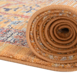 Yellow 5' 3 x 8' Lola Oval Area Rug Polypropylene With Jute Backing Traditional Pattern Easy Clean Carpet for Home Interior Design for Sale at Rug Engine