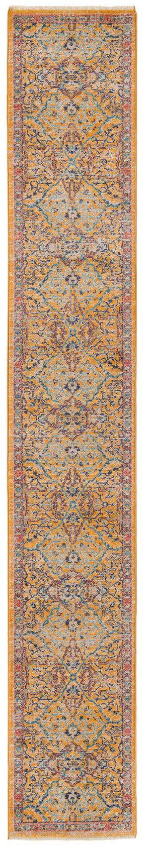 Yellow 2' x 13' Lola Runner Area Rug Polypropylene With Jute Backing Traditional Pattern Easy Clean Carpet for Home Interior Design for Sale at Rug Engine