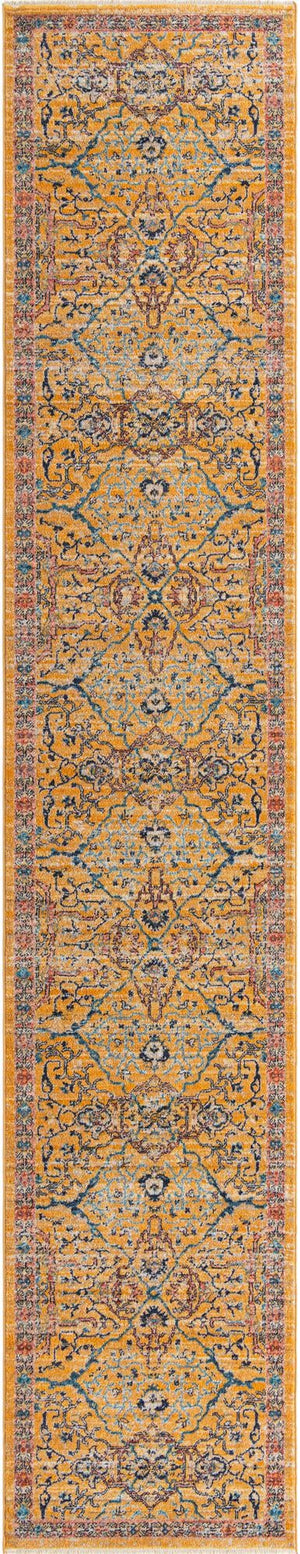 Yellow 2' 11 x 16' 5 Lola Runner Area Rug Polypropylene With Jute Backing Traditional Pattern Easy Clean Carpet for Home Interior Design for Sale at Rug Engine