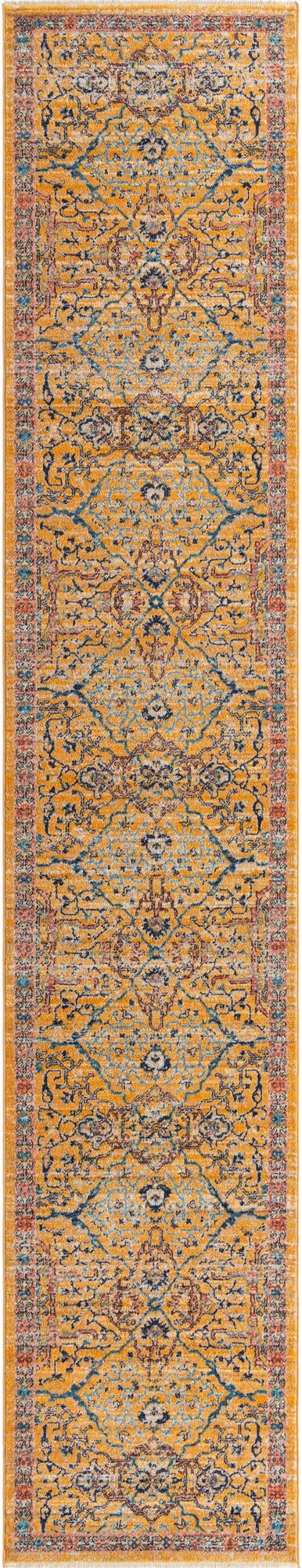 Yellow 2' 11 x 16' 5 Lola Runner Area Rug Polypropylene With Jute Backing Traditional Pattern Easy Clean Carpet for Home Interior Design for Sale at Rug Engine