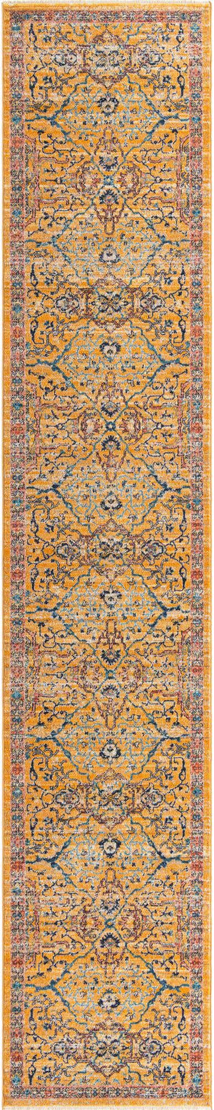 Yellow 2' 11 x 16' 5 Lola Runner Area Rug Polypropylene With Jute Backing Traditional Pattern Easy Clean Carpet for Home Interior Design for Sale at Rug Engine