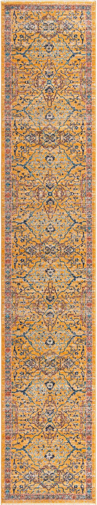 Yellow 2' 11 x 16' 5 Lola Runner Area Rug Polypropylene With Jute Backing Traditional Pattern Easy Clean Carpet for Home Interior Design for Sale at Rug Engine