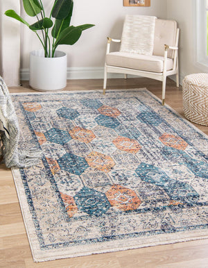 Multicolor 3' 11 x 5' 11 Lola Rectangle Area Rug Polypropylene With Jute Backing Traditional Pattern Easy Clean Carpet for Home Interior Design for Sale at Rug Engine