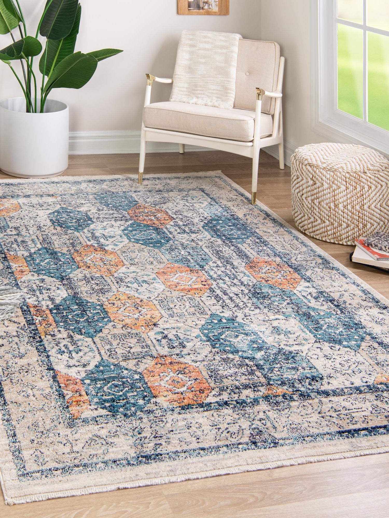 Multicolor 2' 11 x 5' 3 Lola Rectangle Area Rug Polypropylene With Jute Backing Traditional Pattern Easy Clean Carpet for Home Interior Design for Sale at Rug Engine