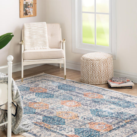 Multicolor 6' x 9' 2 Lola Rectangle Area Rug Polypropylene With Jute Backing Traditional Pattern Easy Clean Carpet for Home Interior Design for Sale at Rug Engine