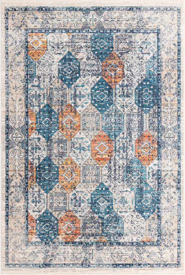 Multicolor 5' 3 x 8' Lola Rectangle Area Rug Polypropylene With Jute Backing Traditional Pattern Easy Clean Carpet for Home Interior Design for Sale at Rug Engine