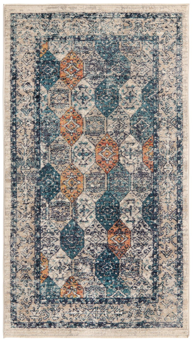 Multicolor 2' 11 x 5' 3 Lola Rectangle Area Rug Polypropylene With Jute Backing Traditional Pattern Easy Clean Carpet for Home Interior Design for Sale at Rug Engine