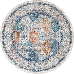 Multicolor 5' 2 x 5' 2 Lola Round Area Rug Polypropylene With Jute Backing Traditional Pattern Easy Clean Carpet for Home Interior Design for Sale at Rug Engine