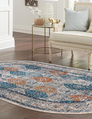 Multicolor 3' 11 x 5' 11 Lola Oval Area Rug Polypropylene With Jute Backing Traditional Pattern Easy Clean Carpet for Home Interior Design for Sale at Rug Engine
