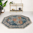 Multicolor 3' 11 x 3' 11 Lola Octagon Area Rug Polypropylene With Jute Backing Traditional Pattern Easy Clean Carpet for Home Interior Design for Sale at Rug Engine