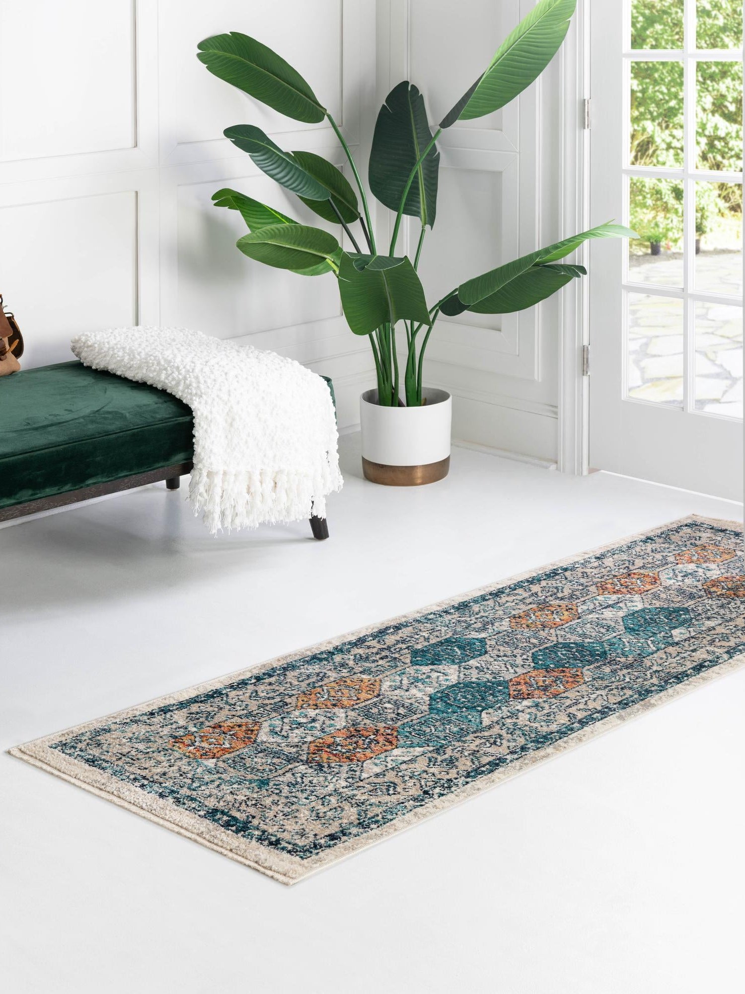 Multicolor 2' 7 x 10' 2 Lola Runner Area Rug Polypropylene With Jute Backing Traditional Pattern Easy Clean Carpet for Home Interior Design for Sale at Rug Engine