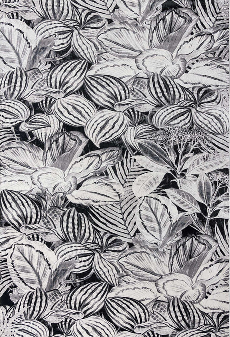 Charcoal 10' x 14' Blossom Rectangle Area Rug 100% Polypropylene With Cotton Backing Easy Clean Colorful Blooming Blossoming Flower Floral Plant Carpet for Living Dining Room Office Dorms for Sale at Rug Engine