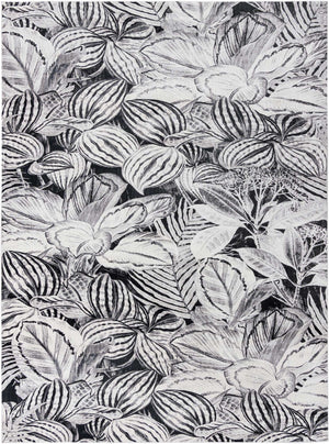 Charcoal 9' x 12' Blossom Rectangle Area Rug 100% Polypropylene With Cotton Backing Easy Clean Colorful Blooming Blossoming Flower Floral Plant Carpet for Living Dining Room Office Dorms for Sale at Rug Engine