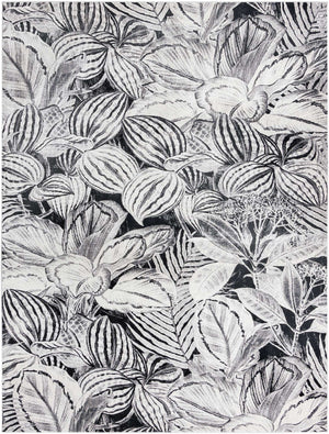 Charcoal 7' 10 x 10' Blossom Rectangle Area Rug 100% Polypropylene With Cotton Backing Easy Clean Colorful Blooming Blossoming Flower Floral Plant Carpet for Living Dining Room Office Dorms for Sale at Rug Engine