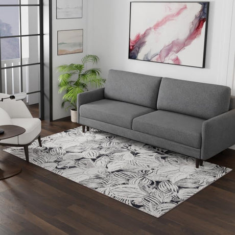 Charcoal 2' x 3' Blossom Rectangle Area Rug 100% Polypropylene With Cotton Backing Easy Clean Colorful Blooming Blossoming Flower Floral Plant Carpet for Living Dining Room Office Dorms for Sale at Rug Engine