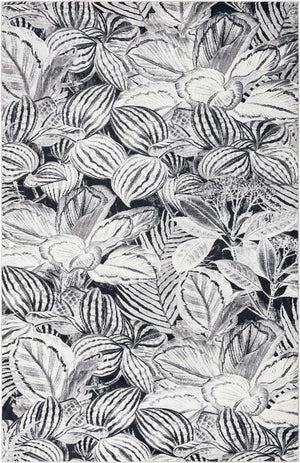 Charcoal 5' 3 x 7' 10 Blossom Rectangle Area Rug 100% Polypropylene With Cotton Backing Easy Clean Colorful Blooming Blossoming Flower Floral Plant Carpet for Living Dining Room Office Dorms for Sale at Rug Engine