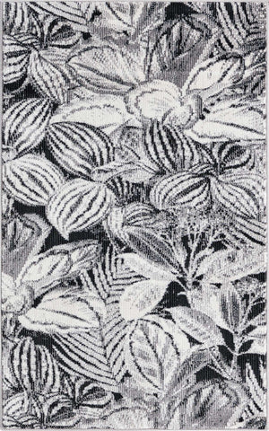 Charcoal 2' x 3' Blossom Rectangle Area Rug 100% Polypropylene With Cotton Backing Easy Clean Colorful Blooming Blossoming Flower Floral Plant Carpet for Living Dining Room Office Dorms for Sale at Rug Engine
