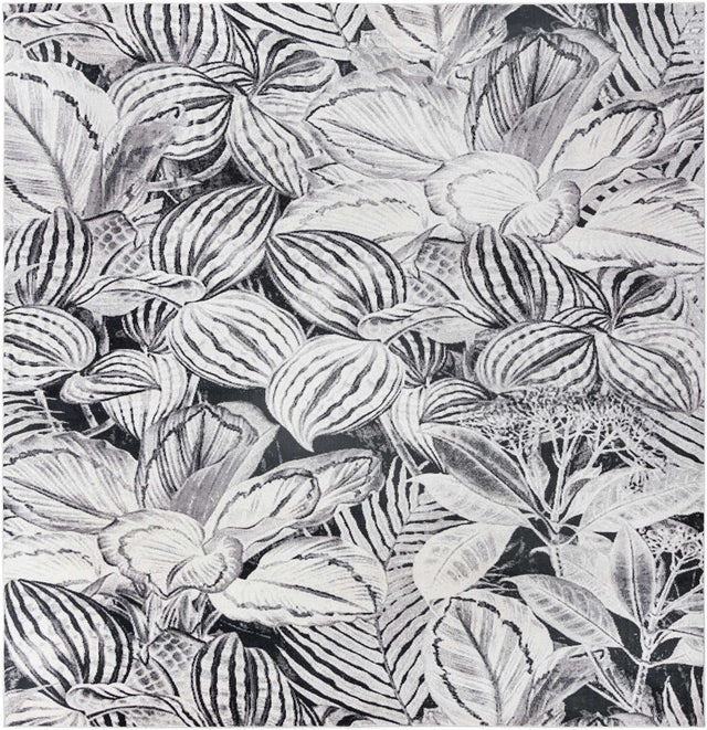 Charcoal 10' x 10' Blossom Square Area Rug 100% Polypropylene With Cotton Backing Easy Clean Colorful Blooming Blossoming Flower Floral Plant Carpet for Living Dining Room Office Dorms for Sale at Rug Engine