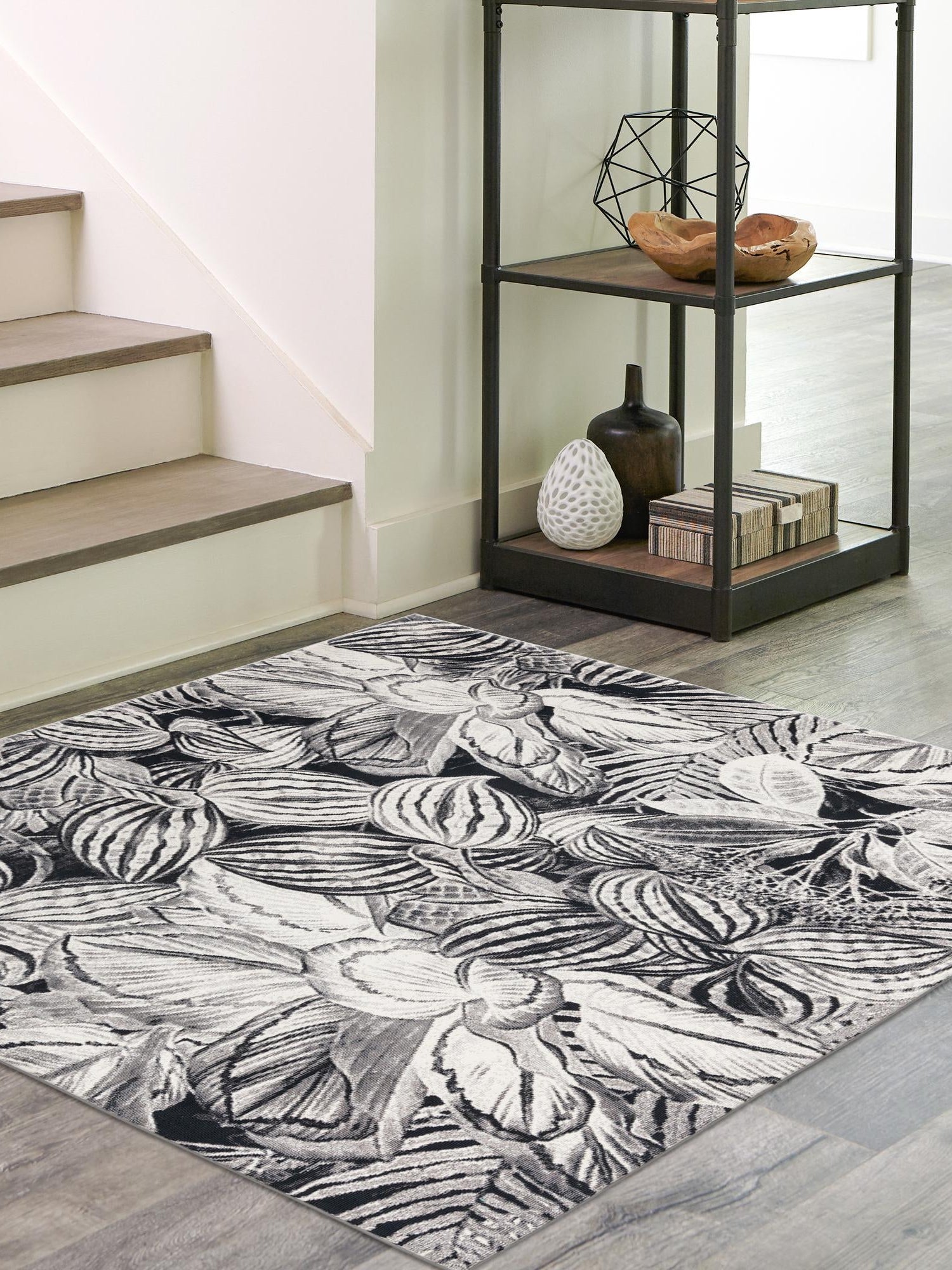 Charcoal 10' x 10' Blossom Square Area Rug 100% Polypropylene With Cotton Backing Easy Clean Colorful Blooming Blossoming Flower Floral Plant Carpet for Living Dining Room Office Dorms for Sale at Rug Engine
