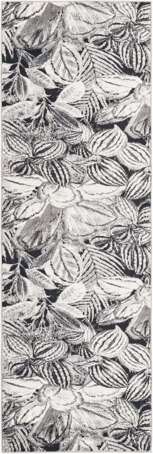 Charcoal 2' x 6' Blossom Runner Area Rug 100% Polypropylene With Cotton Backing Easy Clean Colorful Blooming Blossoming Flower Floral Plant Carpet for Living Dining Room Office Dorms for Sale at Rug Engine