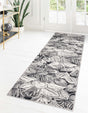 Charcoal 2' 7 x 12' Blossom Runner Area Rug 100% Polypropylene With Cotton Backing Easy Clean Colorful Blooming Blossoming Flower Floral Plant Carpet for Living Dining Room Office Dorms for Sale at Rug Engine