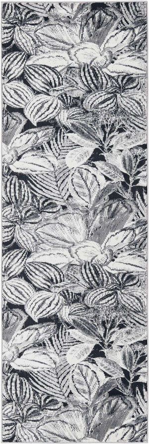 Charcoal 2' x 6' Blossom Runner Area Rug 100% Polypropylene With Cotton Backing Easy Clean Colorful Blooming Blossoming Flower Floral Plant Carpet for Living Dining Room Office Dorms for Sale at Rug Engine