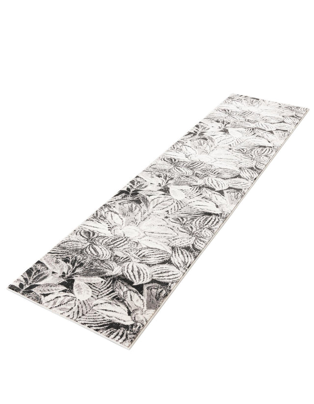 Charcoal 2' x 8' Blossom Runner Area Rug 100% Polypropylene With Cotton Backing Easy Clean Colorful Blooming Blossoming Flower Floral Plant Carpet for Living Dining Room Office Dorms for Sale at Rug Engine