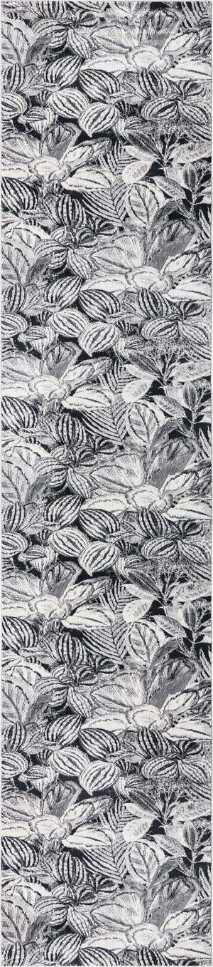 Charcoal 2' 7 x 12' Blossom Runner Area Rug 100% Polypropylene With Cotton Backing Easy Clean Colorful Blooming Blossoming Flower Floral Plant Carpet for Living Dining Room Office Dorms for Sale at Rug Engine