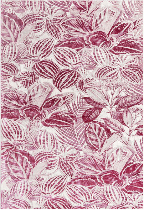 Fuchsia 10' x 14' Blossom Rectangle Area Rug 100% Polypropylene With Cotton Backing Easy Clean Colorful Blooming Blossoming Flower Floral Plant Carpet for Living Dining Room Office Dorms for Sale at Rug Engine