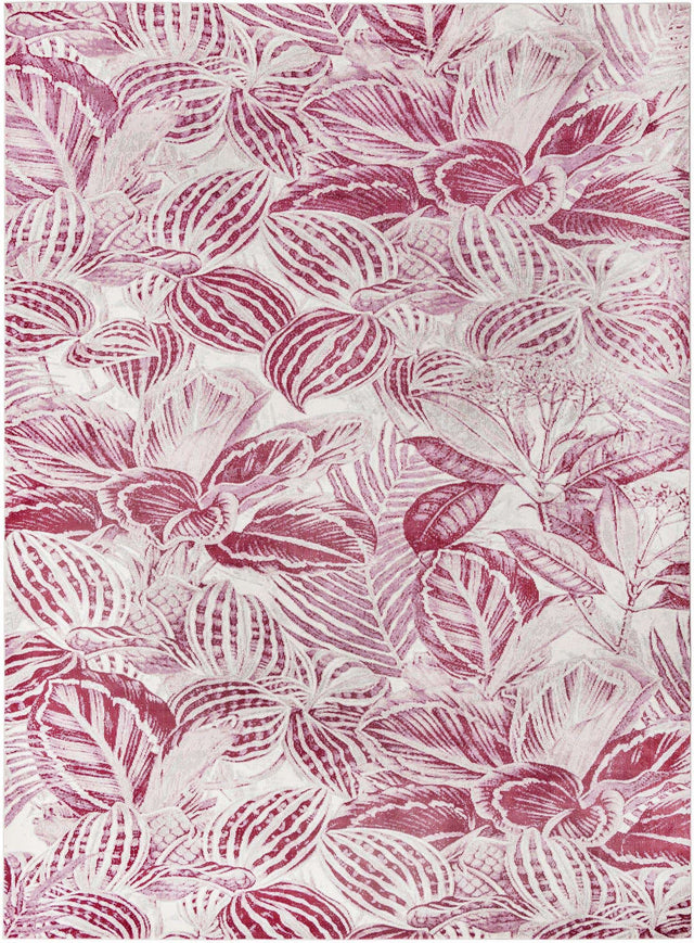 Fuchsia 9' x 12' Blossom Rectangle Area Rug 100% Polypropylene With Cotton Backing Easy Clean Colorful Blooming Blossoming Flower Floral Plant Carpet for Living Dining Room Office Dorms for Sale at Rug Engine