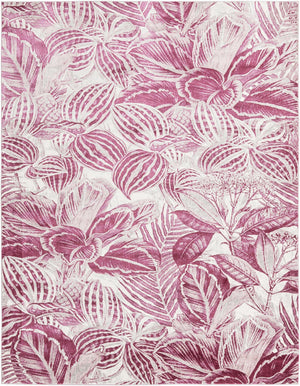 Fuchsia 7' 10 x 10' Blossom Rectangle Area Rug 100% Polypropylene With Cotton Backing Easy Clean Colorful Blooming Blossoming Flower Floral Plant Carpet for Living Dining Room Office Dorms for Sale at Rug Engine