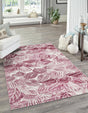 Fuchsia 9' x 12' Blossom Rectangle Area Rug 100% Polypropylene With Cotton Backing Easy Clean Colorful Blooming Blossoming Flower Floral Plant Carpet for Living Dining Room Office Dorms for Sale at Rug Engine