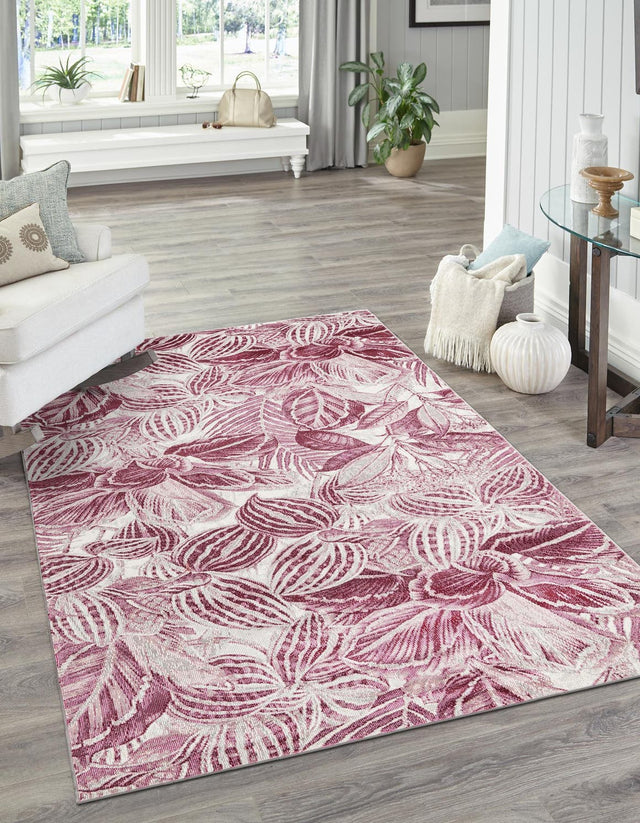 Fuchsia 2' x 3' Blossom Rectangle Area Rug 100% Polypropylene With Cotton Backing Easy Clean Colorful Blooming Blossoming Flower Floral Plant Carpet for Living Dining Room Office Dorms for Sale at Rug Engine