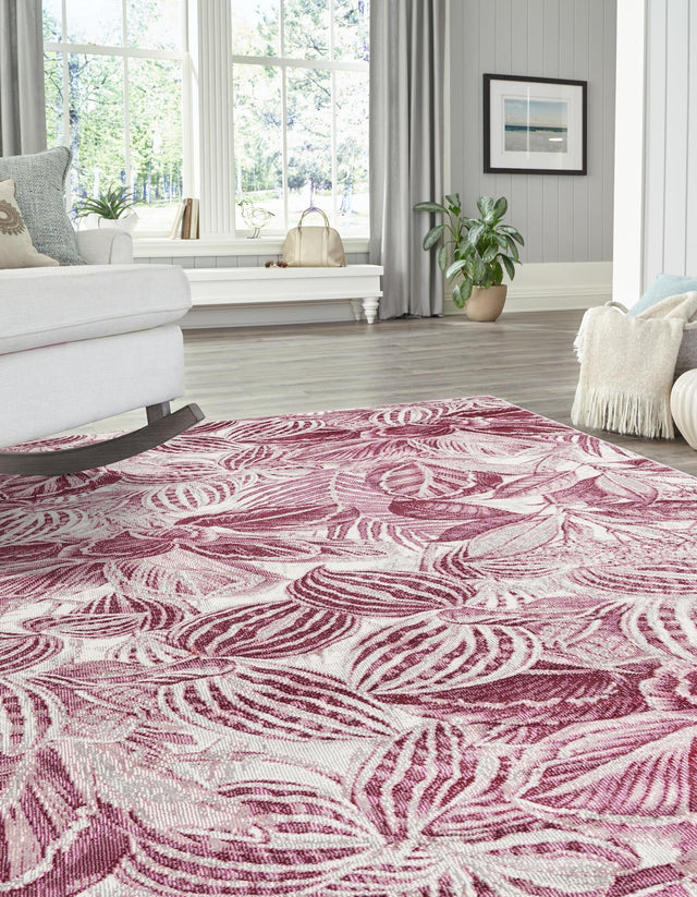 Fuchsia 5' 3 x 7' 10 Blossom Rectangle Area Rug 100% Polypropylene With Cotton Backing Easy Clean Colorful Blooming Blossoming Flower Floral Plant Carpet for Living Dining Room Office Dorms for Sale at Rug Engine