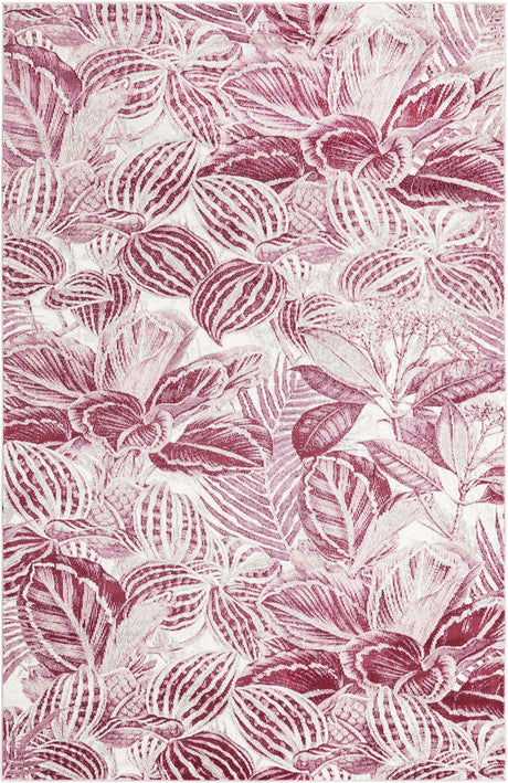 Fuchsia 5' 3 x 7' 10 Blossom Rectangle Area Rug 100% Polypropylene With Cotton Backing Easy Clean Colorful Blooming Blossoming Flower Floral Plant Carpet for Living Dining Room Office Dorms for Sale at Rug Engine