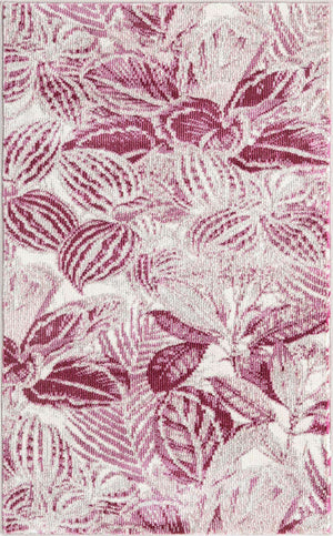 Fuchsia 2' x 3' Blossom Rectangle Area Rug 100% Polypropylene With Cotton Backing Easy Clean Colorful Blooming Blossoming Flower Floral Plant Carpet for Living Dining Room Office Dorms for Sale at Rug Engine