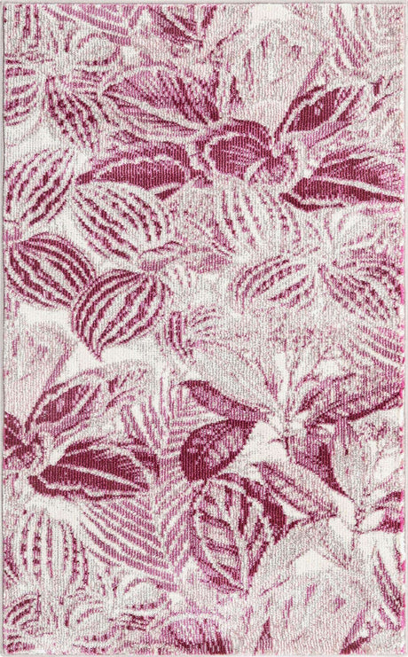 Fuchsia 2' x 3' Blossom Rectangle Area Rug 100% Polypropylene With Cotton Backing Easy Clean Colorful Blooming Blossoming Flower Floral Plant Carpet for Living Dining Room Office Dorms for Sale at Rug Engine