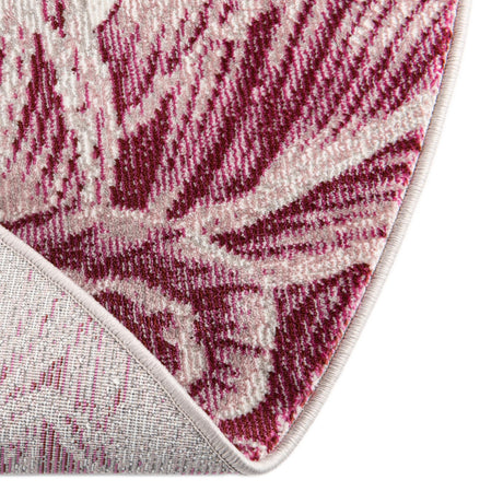 Fuchsia 7' x 7' Blossom Round Area Rug 100% Polypropylene With Cotton Backing Easy Clean Colorful Blooming Blossoming Flower Floral Plant Carpet for Living Dining Room Office Dorms for Sale at Rug Engine