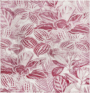Fuchsia 10' x 10' Blossom Square Area Rug 100% Polypropylene With Cotton Backing Easy Clean Colorful Blooming Blossoming Flower Floral Plant Carpet for Living Dining Room Office Dorms for Sale at Rug Engine