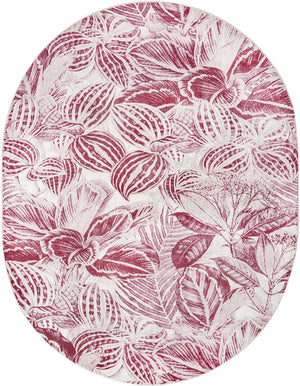 Fuchsia 7' 10 x 10' Blossom Oval Area Rug 100% Polypropylene With Cotton Backing Easy Clean Colorful Blooming Blossoming Flower Floral Plant Carpet for Living Dining Room Office Dorms for Sale at Rug Engine