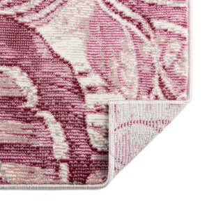 Fuchsia 2' 7 x 12' Blossom Runner Area Rug 100% Polypropylene With Cotton Backing Easy Clean Colorful Blooming Blossoming Flower Floral Plant Carpet for Living Dining Room Office Dorms for Sale at Rug Engine