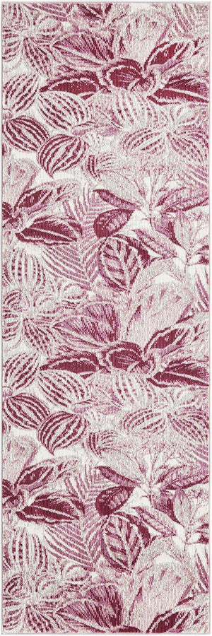 Fuchsia 2' x 6' Blossom Runner Area Rug 100% Polypropylene With Cotton Backing Easy Clean Colorful Blooming Blossoming Flower Floral Plant Carpet for Living Dining Room Office Dorms for Sale at Rug Engine